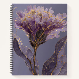 Cuaderno Acentos florales inspirados en peonía púrpura y do
