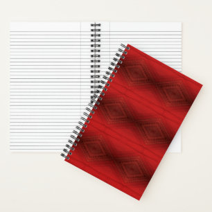 Cuaderno Aceptación   Patrón de Boho Ecléctico Rojo