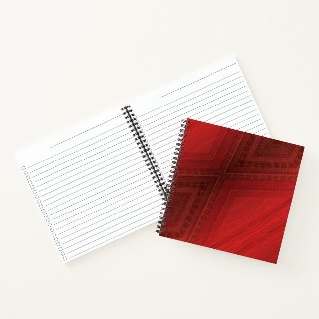 Cuaderno Aceptación | Patrón de Boho Ecléctico Rojo (Interior)