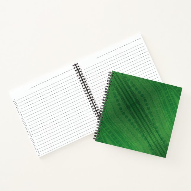 Cuaderno Aceptación | Patrón de boho ecléctico verde (Interior)
