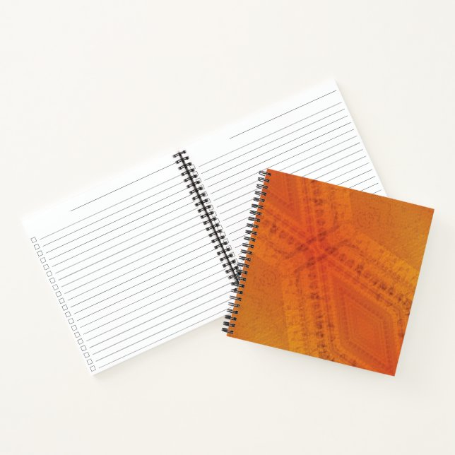 Cuaderno Aceptación | Patrón de Shibori Amarillo Naranja Ro (Interior)
