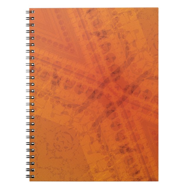 Cuaderno Aceptación | Patrón de Shibori Amarillo Naranja Ro (Frente)