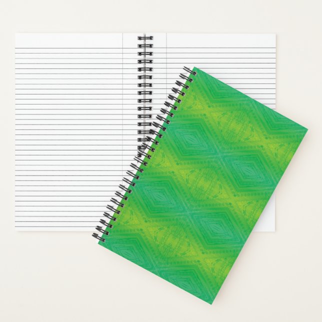Cuaderno Aceptación | Patrón de Shibori azul verde amarillo (Interior)