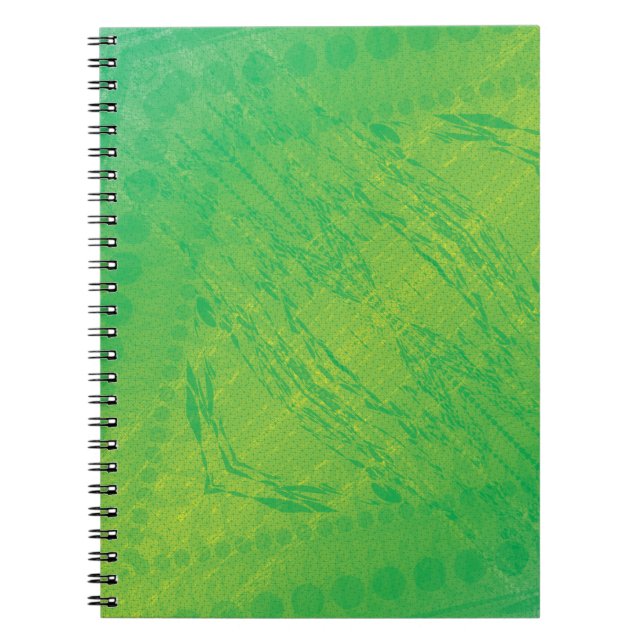 Cuaderno Aceptación | Patrón de Shibori azul verde amarillo (Frente)