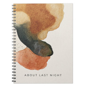 Cuaderno Acerca de Anoche   Acuarela Abstracta Moderna