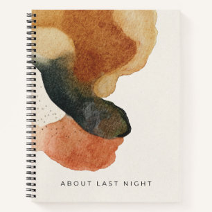 Cuaderno Acerca de Anoche   Acuarela abstracta moderna