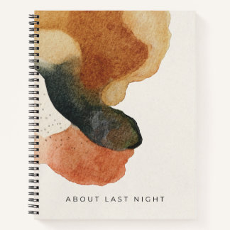 Cuaderno Acerca de Anoche | Acuarela abstracta moderna