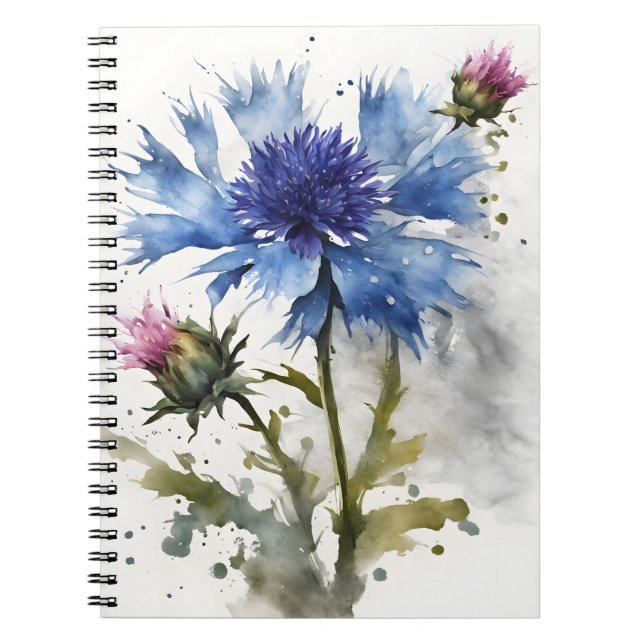 Cuaderno Aciano - Flores de acuarela (Frente)