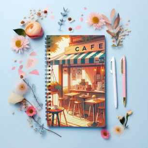 Cuaderno Acogedor Anime Cafe Art 90 Vibe Emotional Cityscap