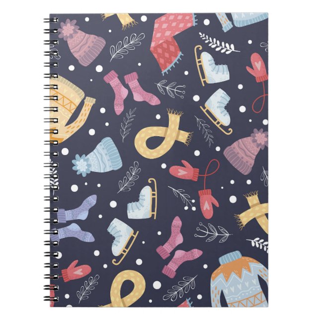 Cuaderno Acogedora cosecha de invierno de punto inmaculado (Frente)