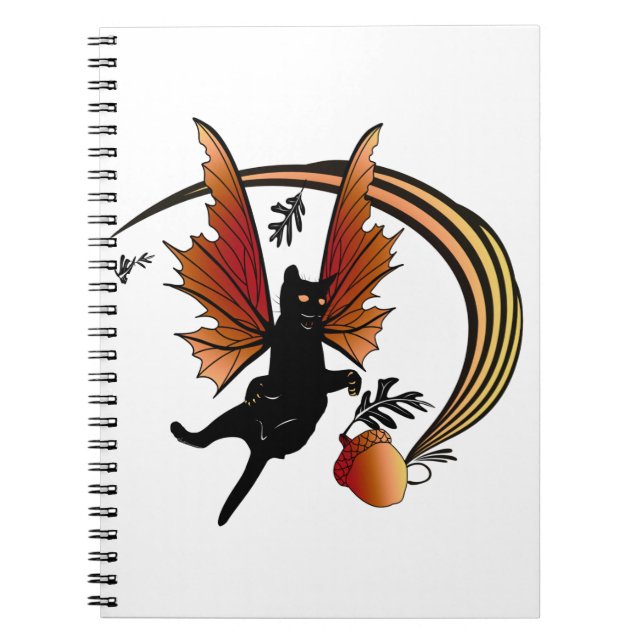 Cuaderno Acorn de gato cósmico (Frente)