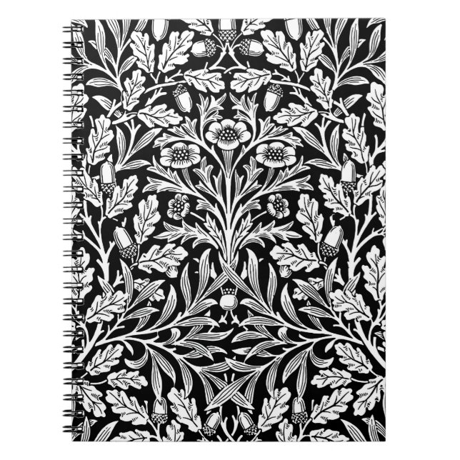 Cuaderno Acornos de espejos y robles dejan negro y blanco (Frente)