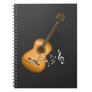 Cuaderno Acoustic Guitar Player Musical Notes Músico de Ar