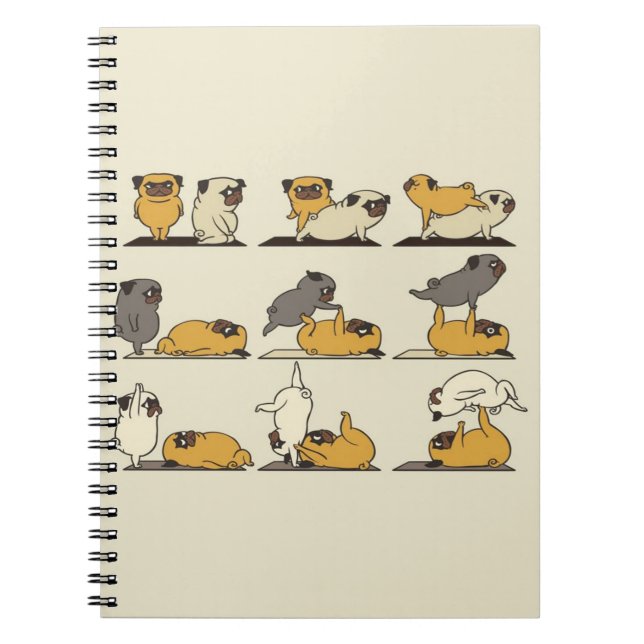 Cuaderno Acroyoga con el yoga Pug Pose (Frente)