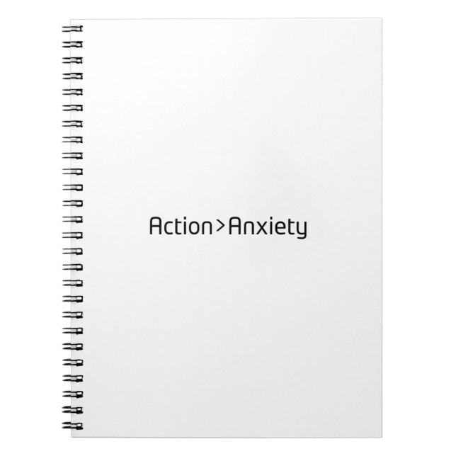 Cuaderno Action Over Anxiety Minimalist Spiral Notebook (Frente)