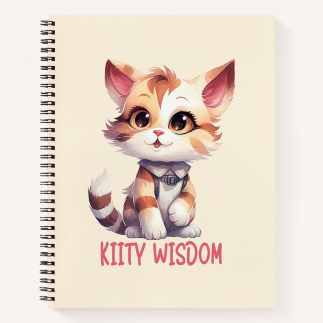 Cuaderno Actitud de gato despreocupada - Diseño felino lúdi (Anverso)