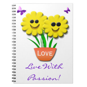 Cuaderno Actitud Girasol Amarillo Cara Feliz Motivacional