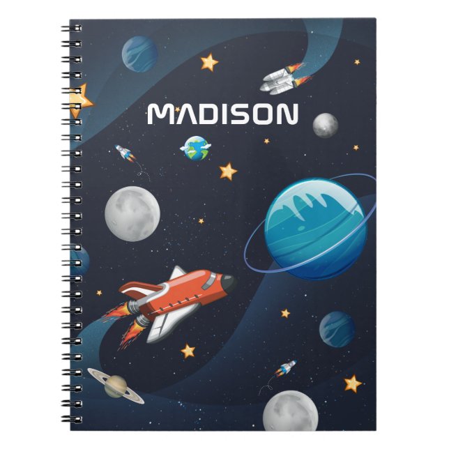 Cuaderno Actividad del espacio ultraterrestre personalizada (Frente)