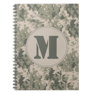 Cuaderno ACU Camo Camouflage Monograma Libro de notas inici
