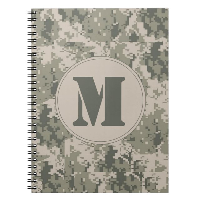 Cuaderno ACU Camo Camouflage Monograma Libro de notas inici (Frente)
