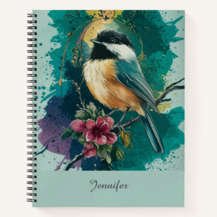 Cuaderno Acuarela abstracta de pollo - Verde azulado