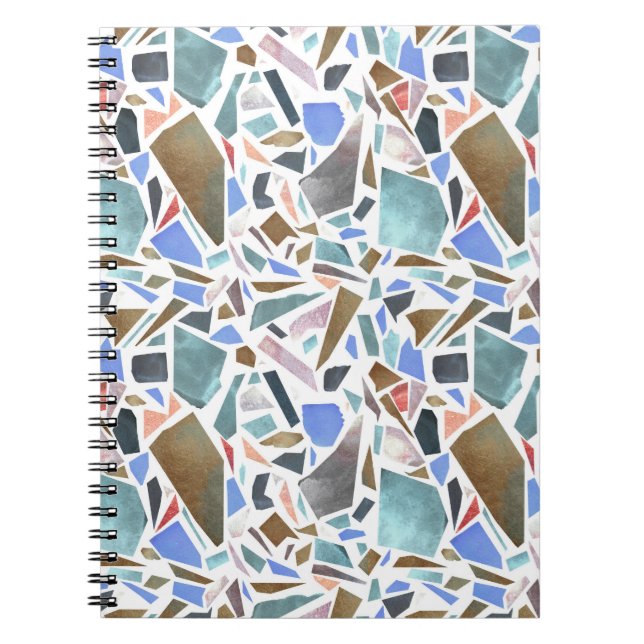 Cuaderno acuarela abstracta: fondo blanco dibujado a mano. (Frente)