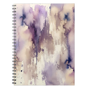 Cuaderno Acuarela abstracta púrpura y beige
