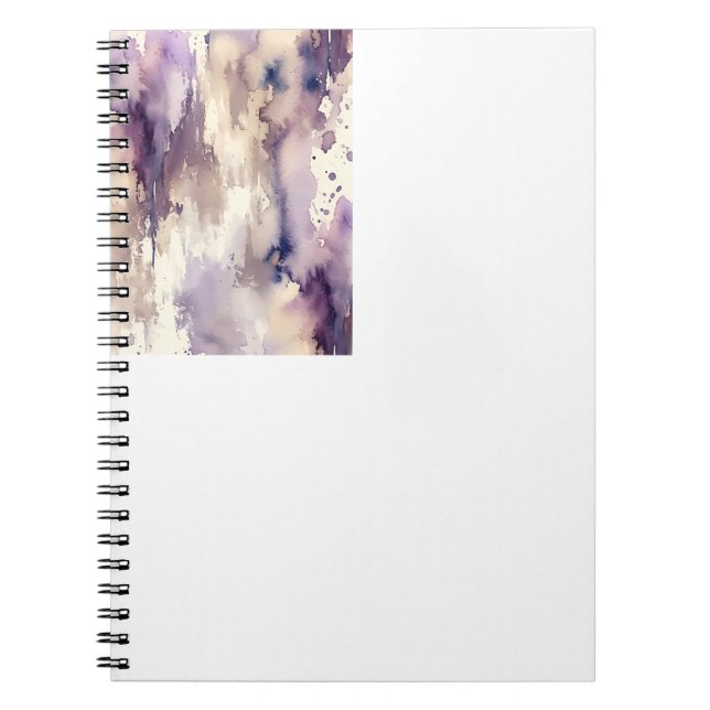 Cuaderno Acuarela abstracta púrpura y beige (Frente)