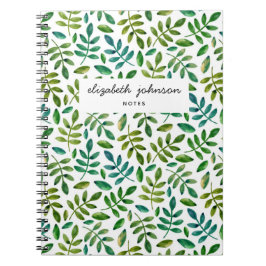 Cuaderno Acuarela adorable vegetación floral patrón botánic