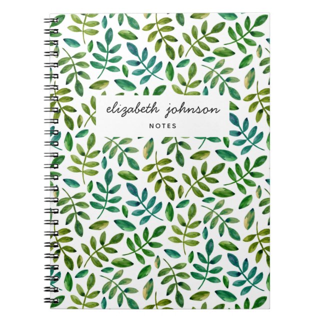 Cuaderno Acuarela adorable vegetación floral patrón botánic (Frente)
