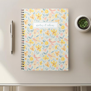 Cuaderno Acuarela Amarillo Floral