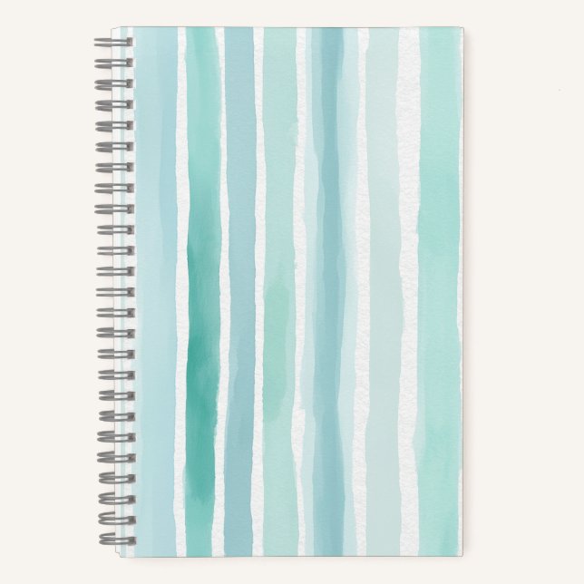 Cuaderno Acuarela Aqua Patrón de Franja Vertical Costera  (Anverso)