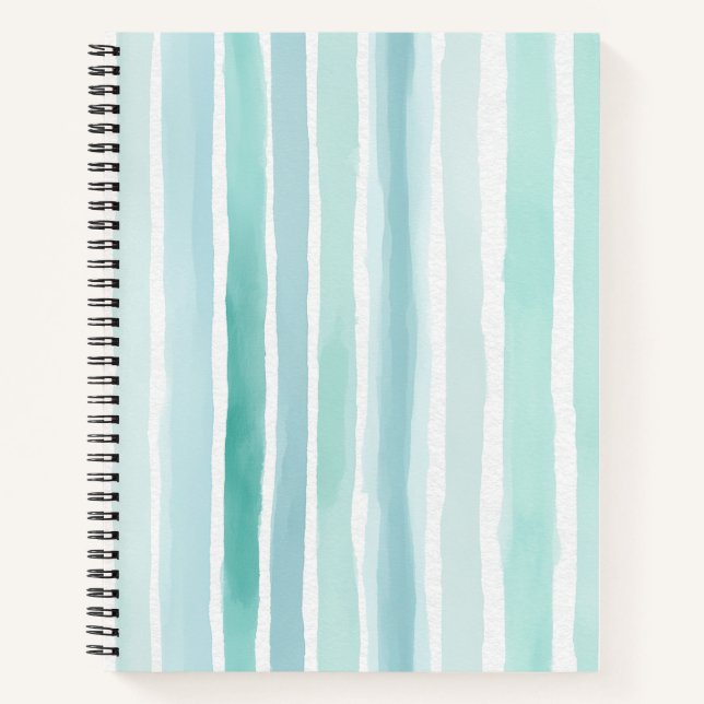 Cuaderno Acuarela Aqua Patrón de Franja Vertical Costera  (Anverso)