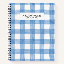 Acuarela azul Búfalo Plaid Granja personalizado