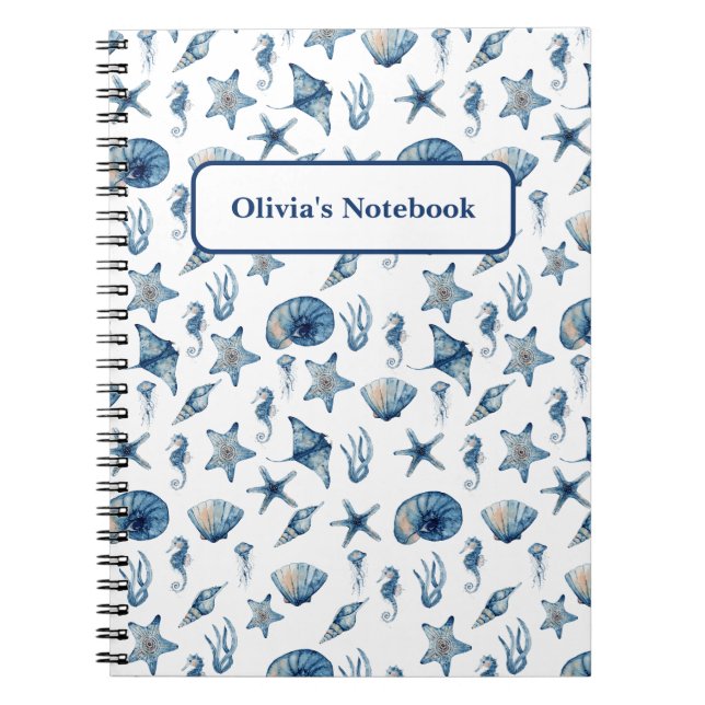 Cuaderno Acuarela bajo el patrón marino (Frente)