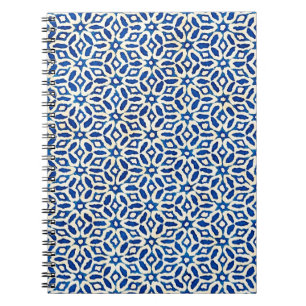 Cuaderno acuarela batida nativa azul y blanco