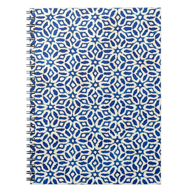 Cuaderno acuarela batida nativa azul y blanco (Frente)