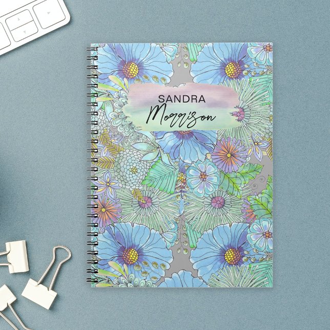 Cuaderno Acuarela Bohemia Flores de jardín estilizadas gran (Subido por el creador)