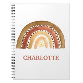 Cuaderno Acuarela Boho Pastel Lindo Niña Arcoíris
