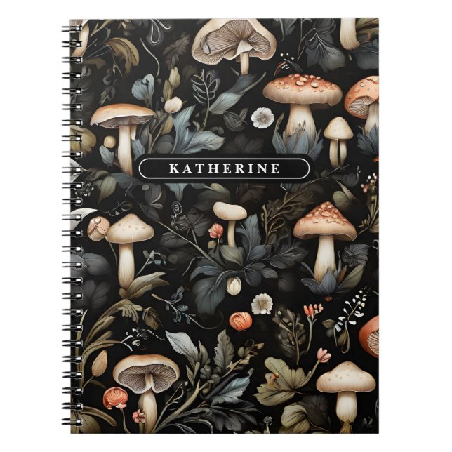 Cuaderno Acuarela Bosque de vegetación de los hongos Cae (Frente)