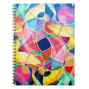 Cuaderno acuarela colorida abstracta, fondo fantástico