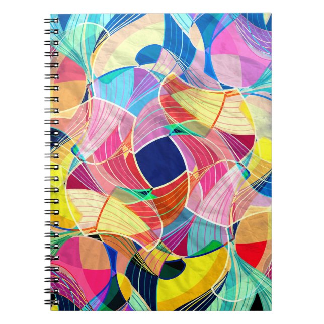 Cuaderno acuarela colorida abstracta, fondo fantástico (Frente)