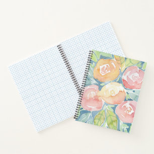 Cuaderno acuarela con Rosas pintados a mano