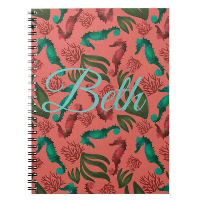 Cuaderno Acuarela Coral Nautical Personalizada (Frente)