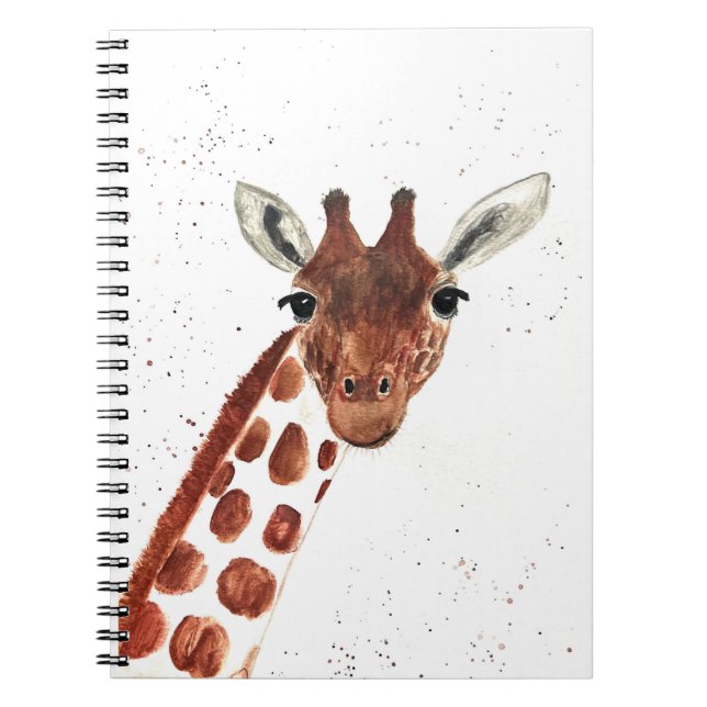 Cuaderno Acuarela Cute Giraffe animal Safari Junte Arte (Frente)