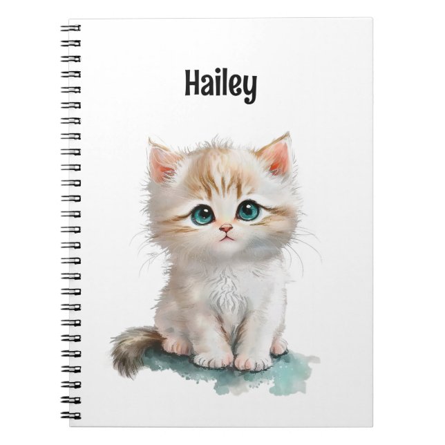 Cuaderno Acuarela Cute Kitten con portátil Blue Eyes (Frente)