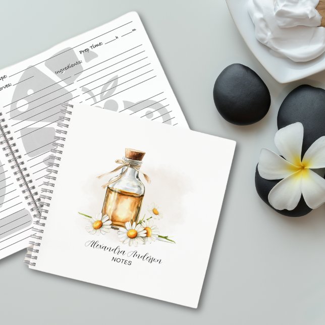 Cuaderno Acuarela De Aceites Esenciales De Chamomile Botáni (Botanical Chamomile Essential Oils Watercolor Notebook)