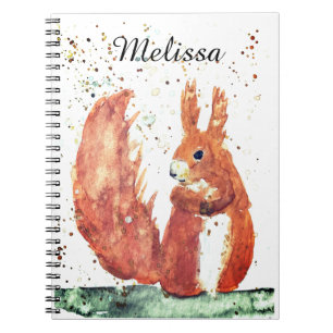 Cuaderno Acuarela de animales de bosque de ardilla Girly Cu