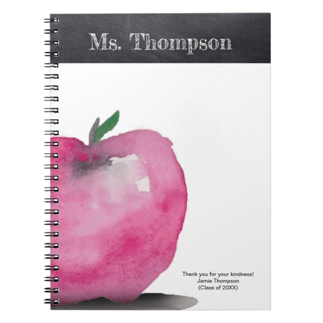 Cuaderno Acuarela de Apple personalizada Gracias profesor (Frente)
