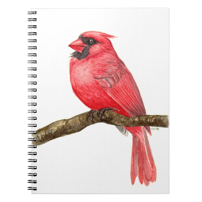 Cuaderno acuarela de ave cardinal (Frente)